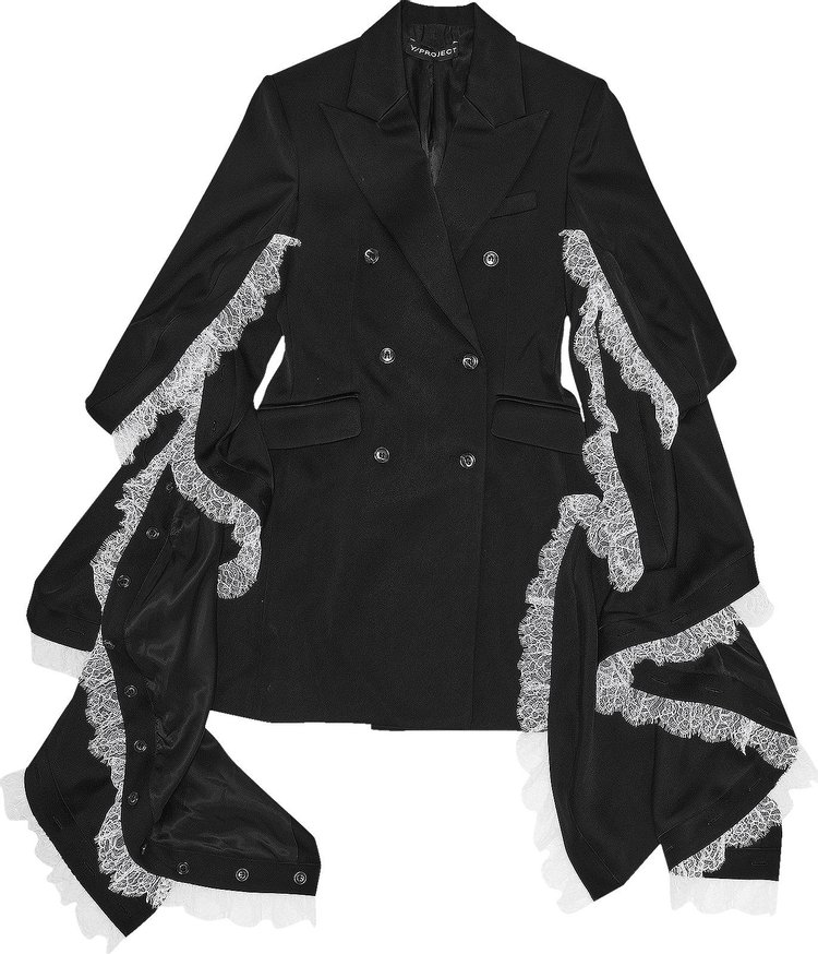 Y/Project Ruffle Sleeve Blazer Dress 'Black'
