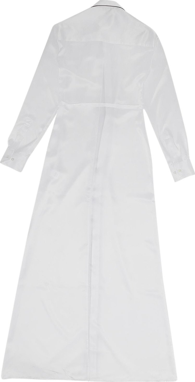 YProject Asymmetric Collar Full Length Shirt Dress White