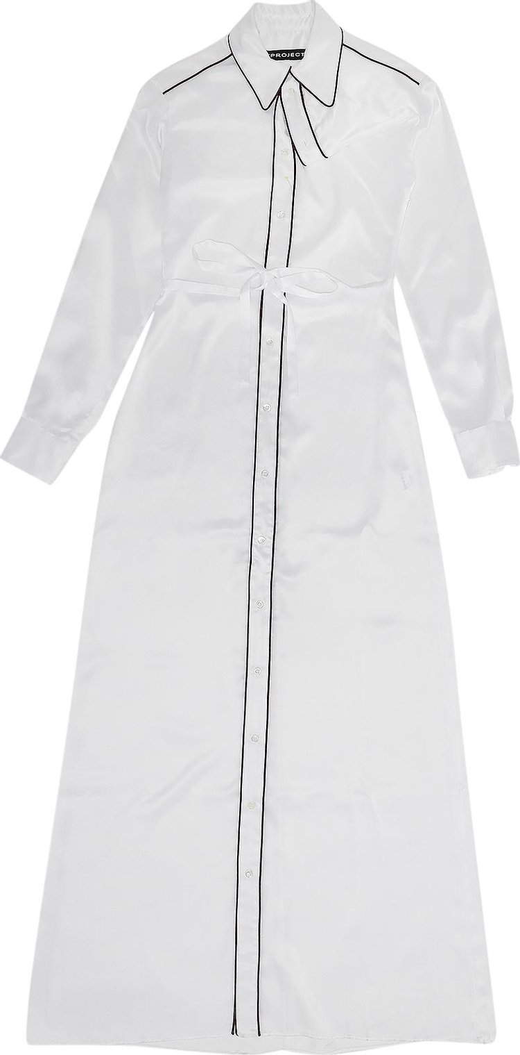 Y/Project Asymmetric Collar Full Length Shirt Dress 'White'
