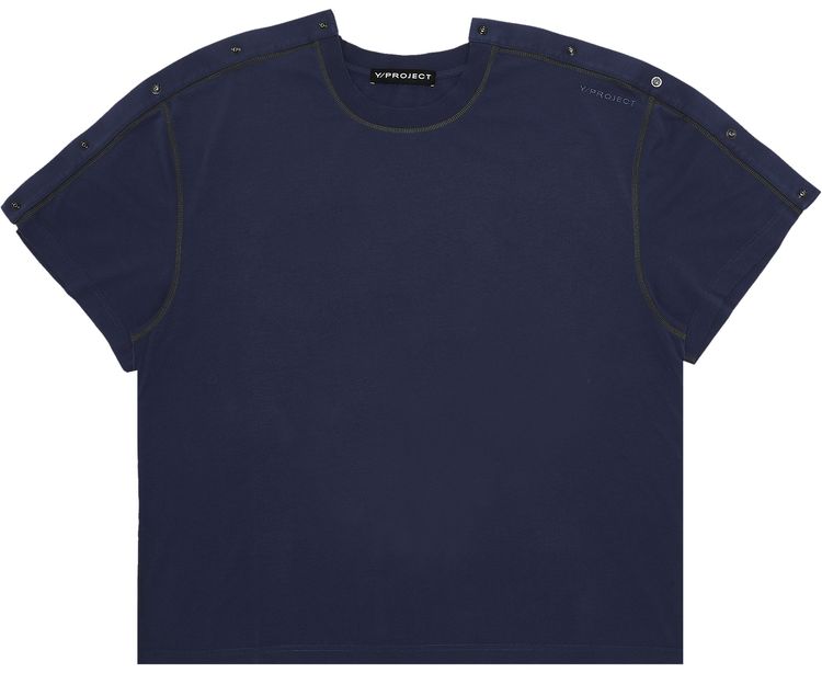 YProject Triple Snap T Shirt BlackMoss GreenNavy