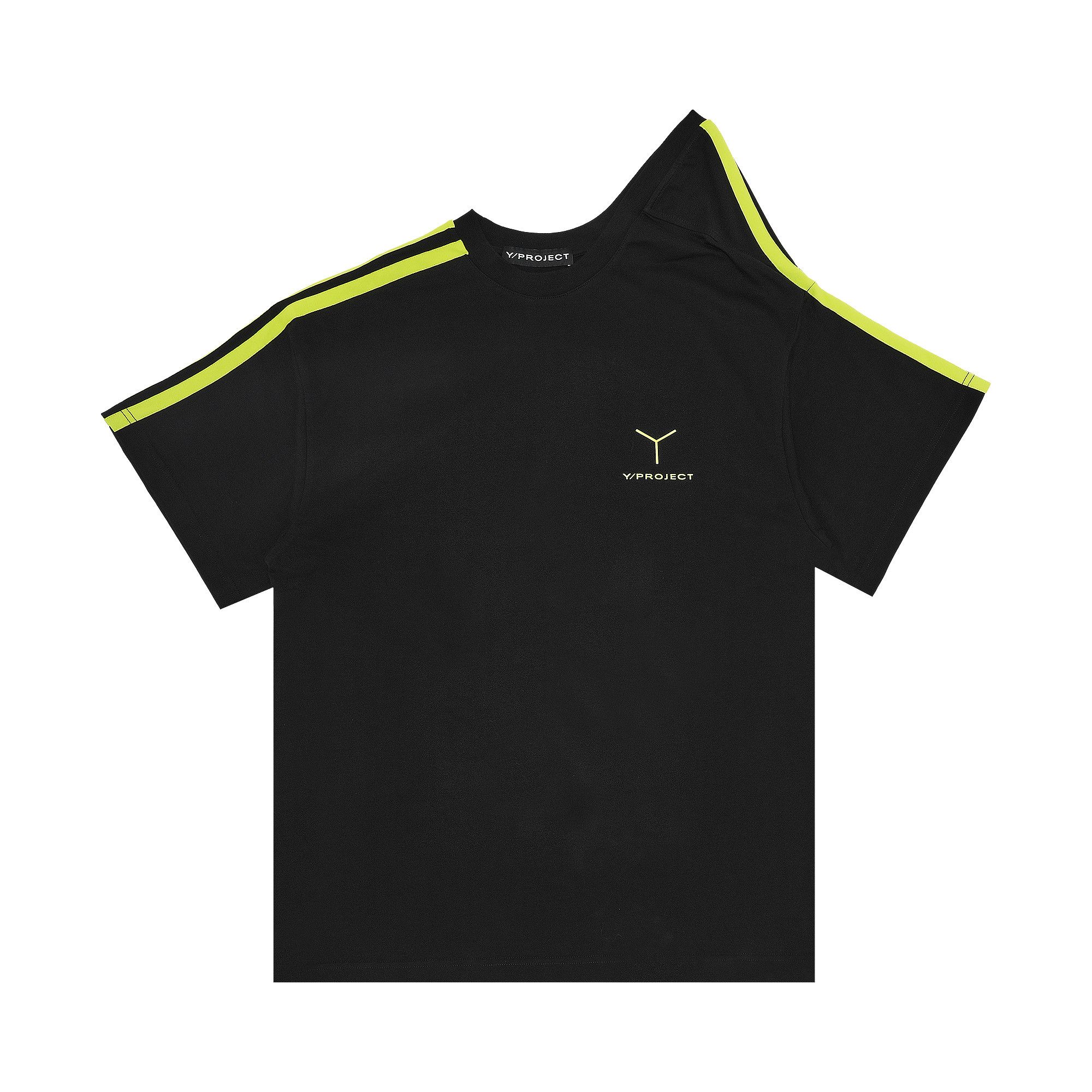 Buy Y/Project Y Logo Clip Shoulder T-Shirt 'Black/Lime Green