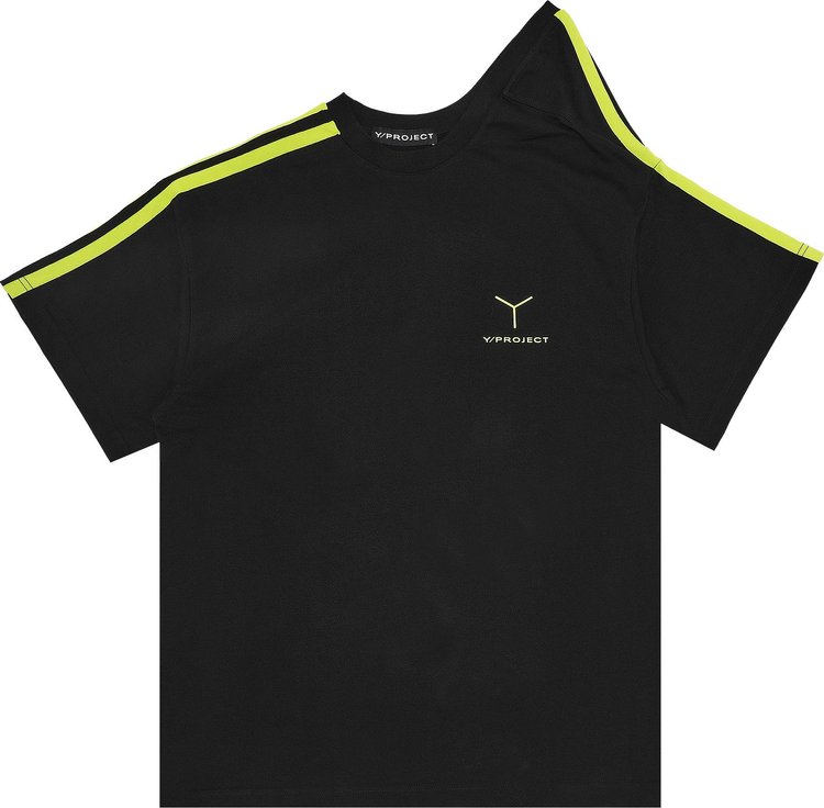 Y/Project Y Logo Clip Shoulder T-Shirt 'Black/Lime Green'