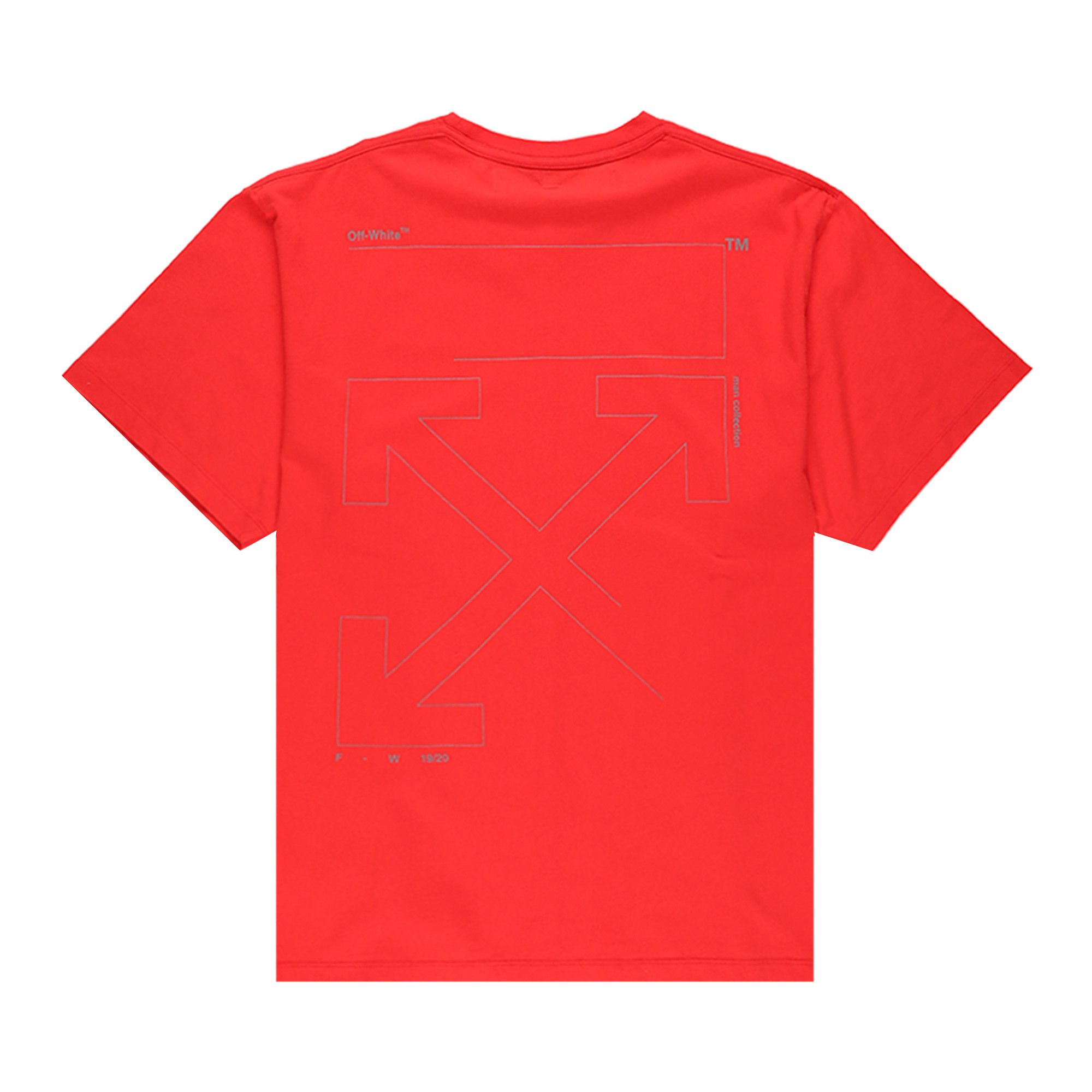 Buy Off White Unfinished Oversize T Shirt Red omaa038e191850032091 GOAT