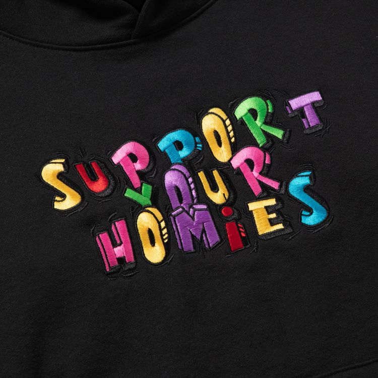 Bricks  Wood Support Your Homies Hoodie Black