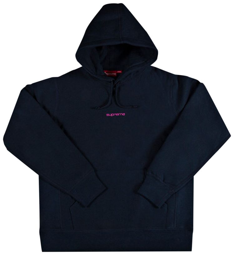 Supreme Compact Logo Hooded Sweatshirt Navy