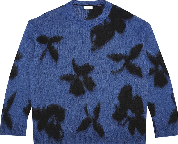 Saint Laurent Ninety's Orchid Jacquard Sweater 'Blue'