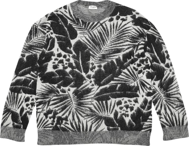 Saint Laurent Jacquard Knit Sweater 'Black/Natural'