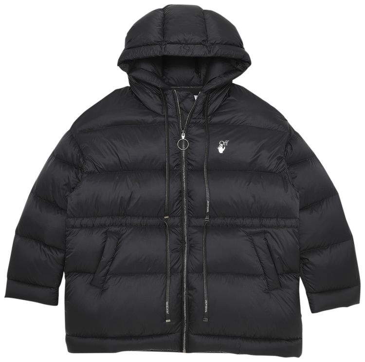 Off White Belted Puffer BlackWhite