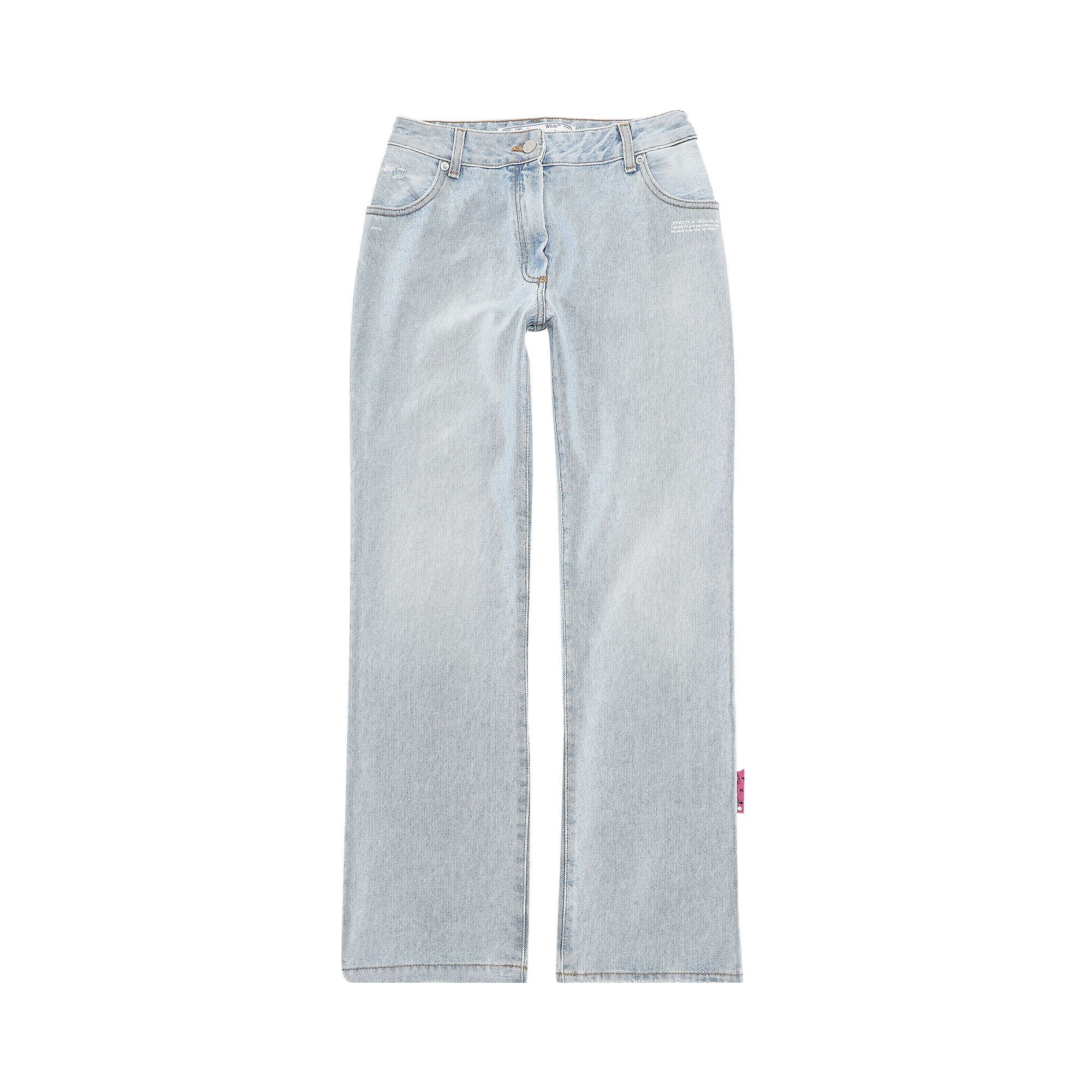 Buy Off-White Cropped Flare Denim 'Light Blue