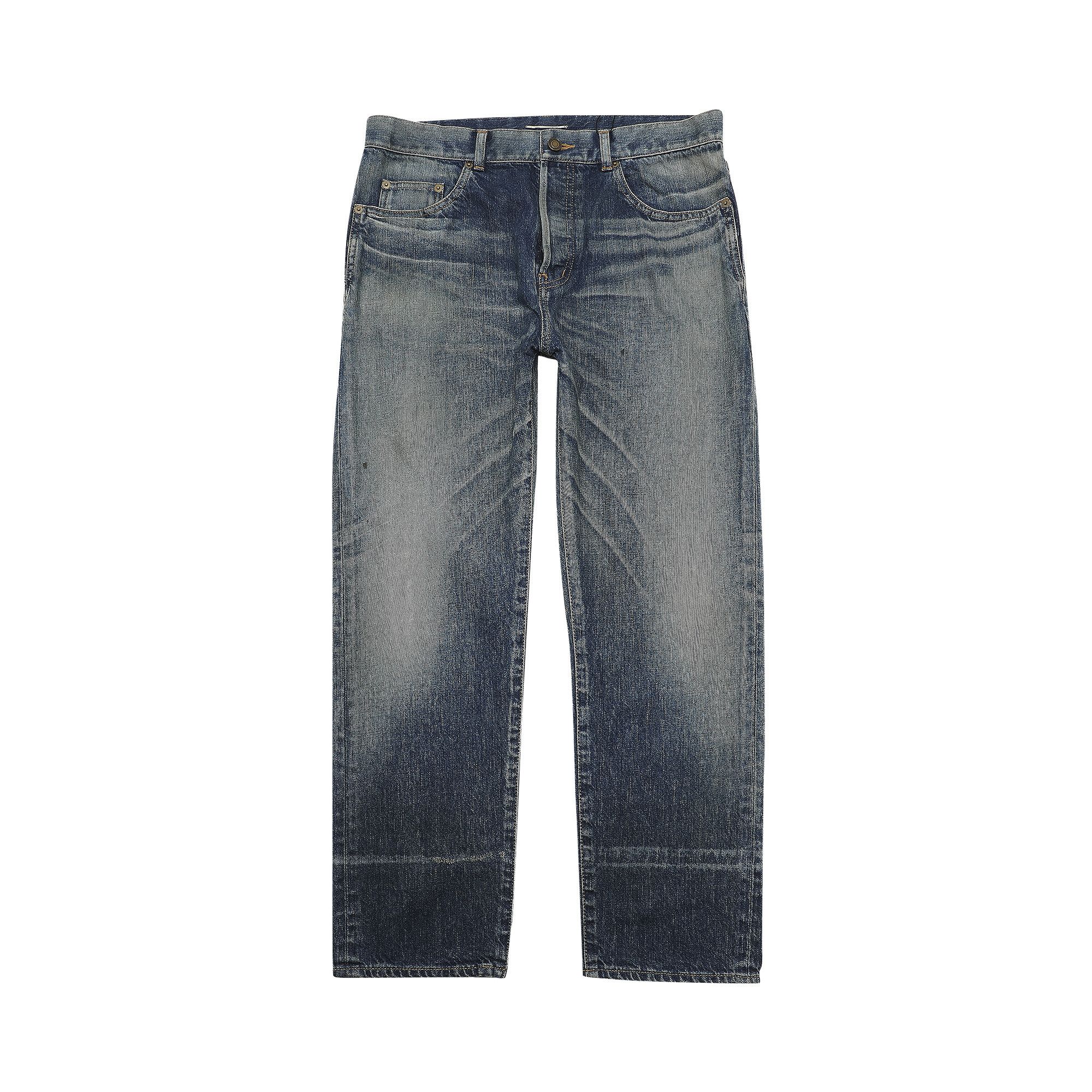 Buy Saint Laurent High Waisted Straight Jeans 'Dirty Winter