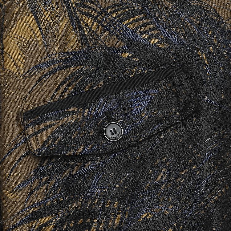 Saint Laurent Silk Jacquard Jacket Gold