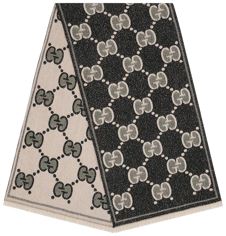 Gucci GG wool jacquard scarf Black