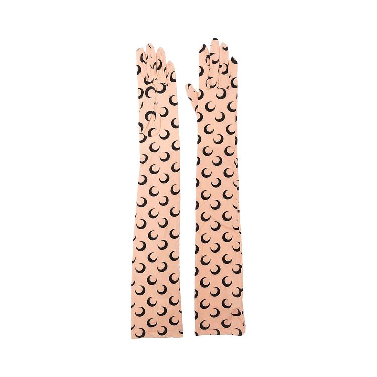 Marine Serre Second Skin Long Gloves Tan