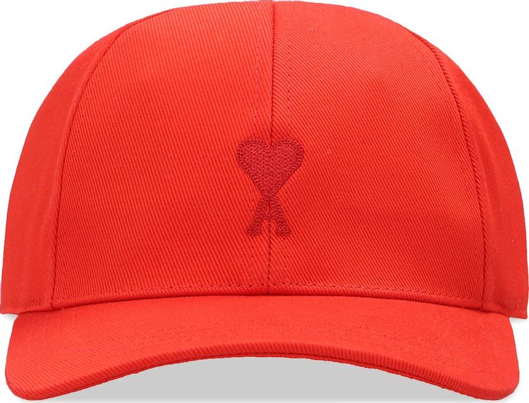 Ami Embroidered Baseball Cap 'Rouge'