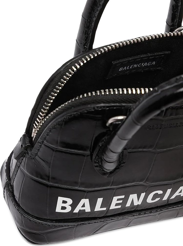 Balenciaga Mini Ville Top Handle Bag BlackWhite