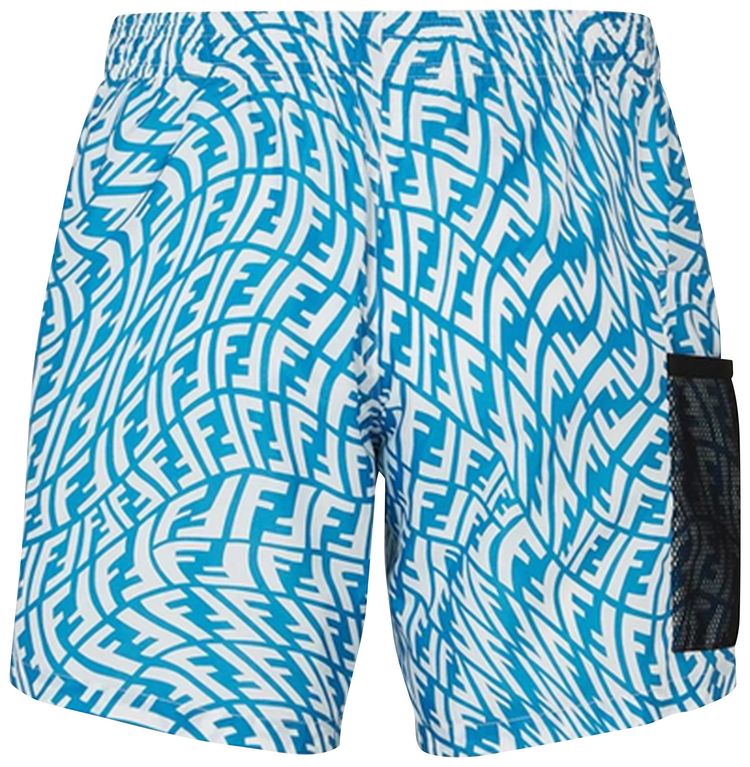Fendi x Sarah Coleman Fisheye Logo Swim Trunks Pale BlueWhite