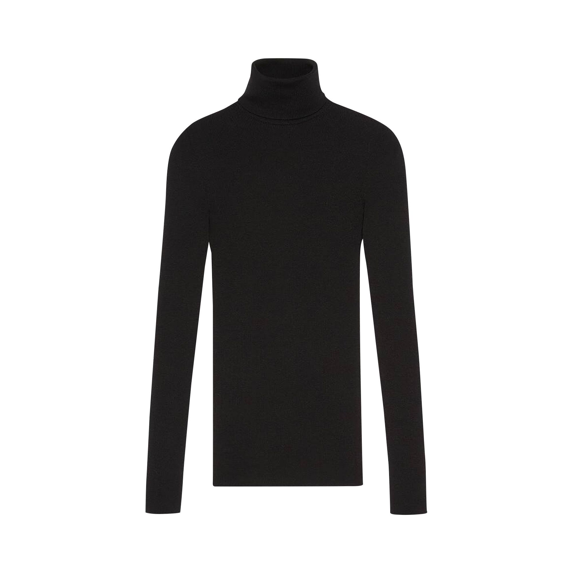 Buy Gucci Fine Rib Knit Wool Turtleneck Black 467680 XKA7X