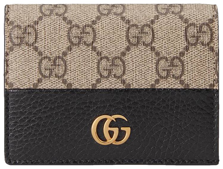 Gucci GG Marmont Card Case BlackBeige Ebony