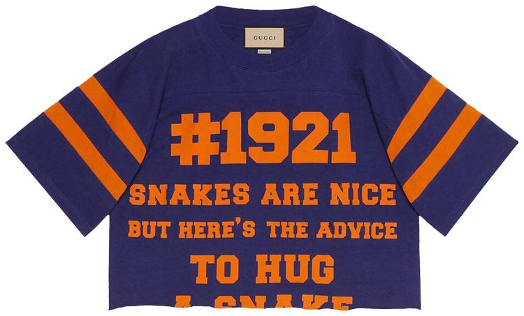 Gucci 1921 GucciLAveugle Par Amour T Shirt InchiostroCrop