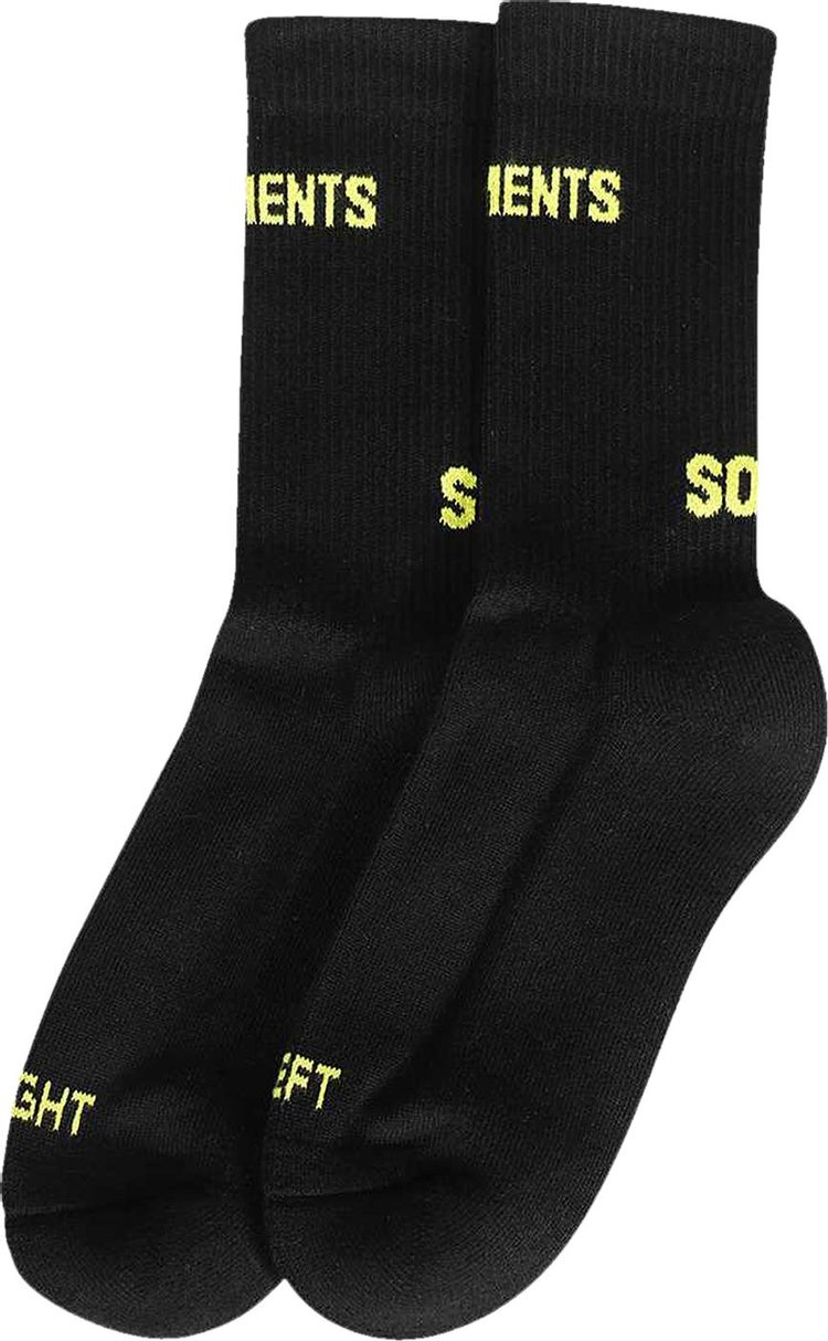 Vetements Logo Socks BlackNeon Yellow