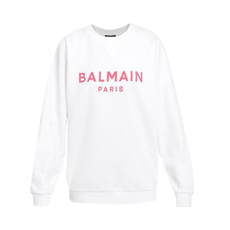 Balmain Printed Logo Sweatshirt BlancRose