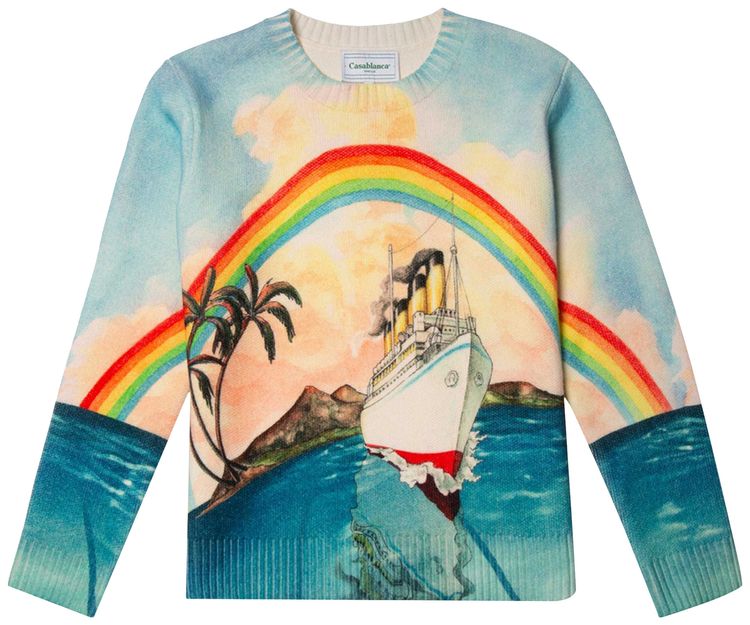 Casablanca Printed Merino Knit Jumper Traverse Du Pacifique