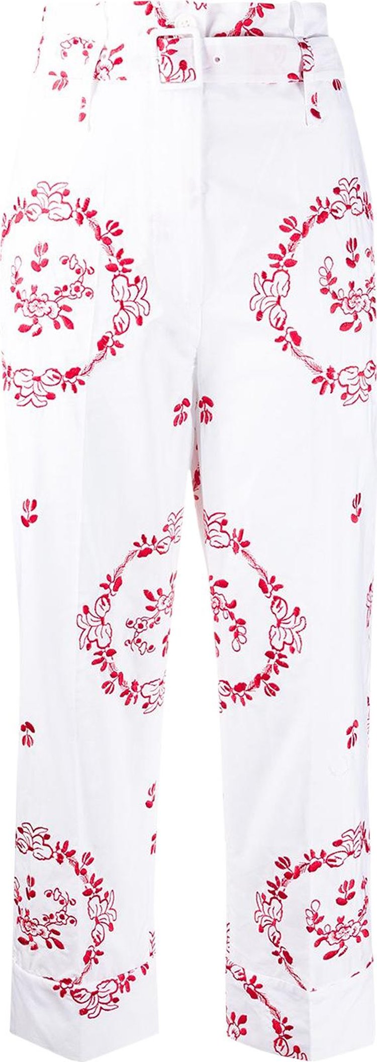 Simone Rocha Paper-Bag Trousers 'White/Red'