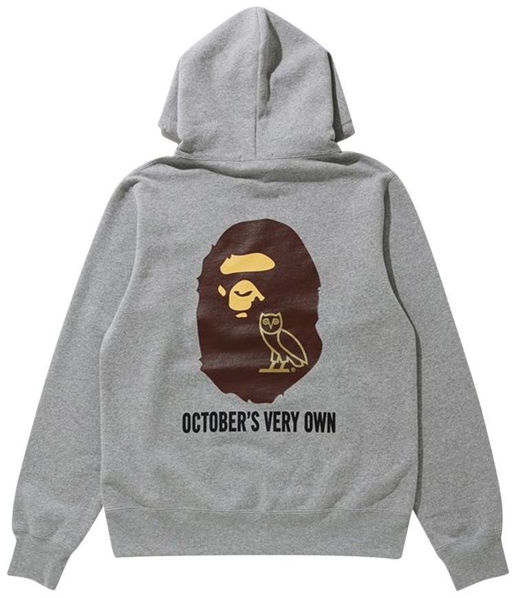 BAPE x OVO Pullover Hoodie Gray