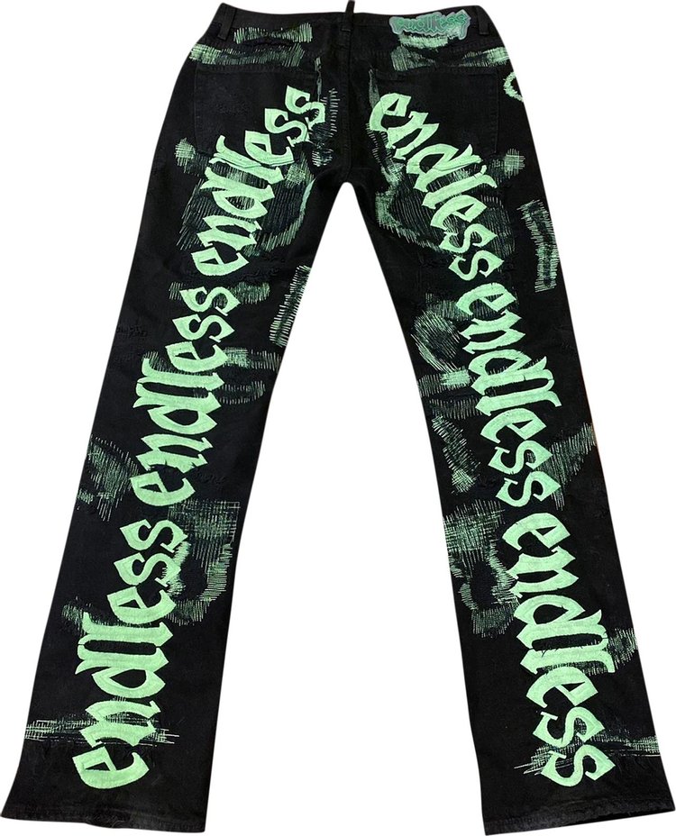 Vlone x Endless Denim Jeans BlackGreen