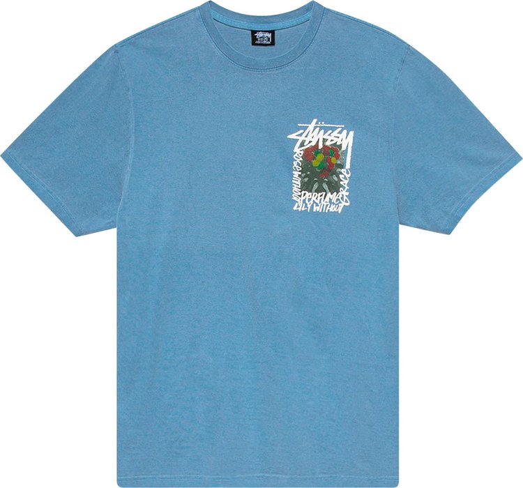 Buy Stussy Camellias Pigment Dyed Tee 'Blue' - 1904695 BLUE | GOAT