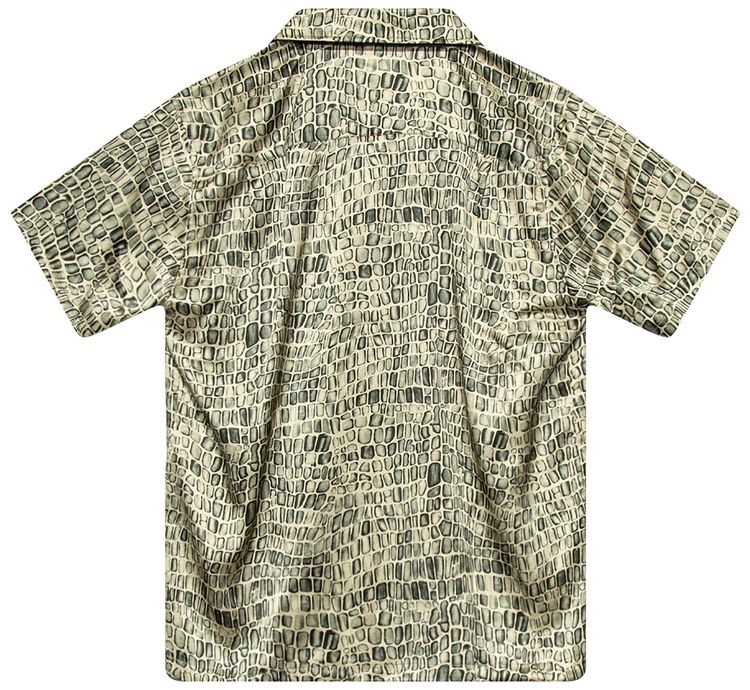 Stussy Croc Pattern Silk Shirt Tan