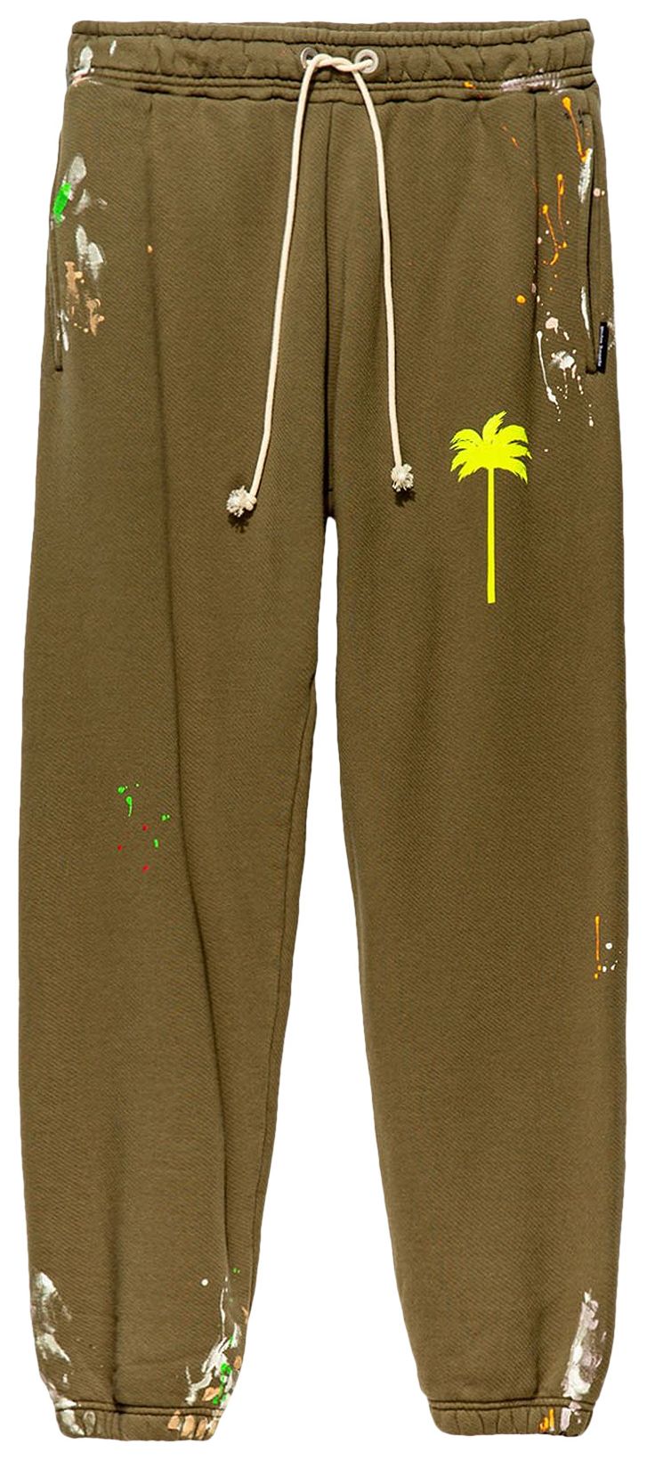 Palm Angels PxP Painted Sweatpants Military Yellow