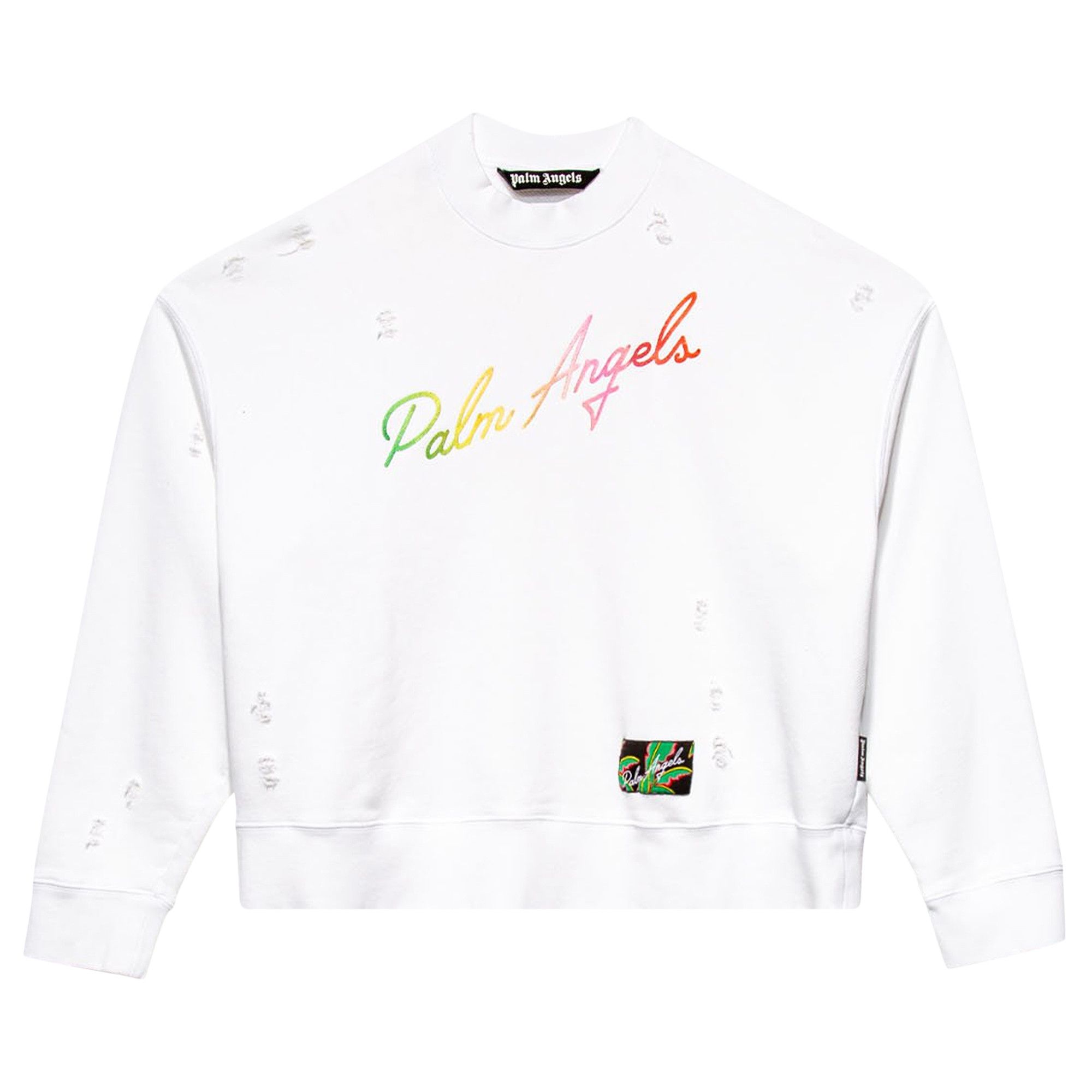 Buy Palm Angels Miami Logo Crew 'White' - PMBA026S21FLE0050184 | GOAT