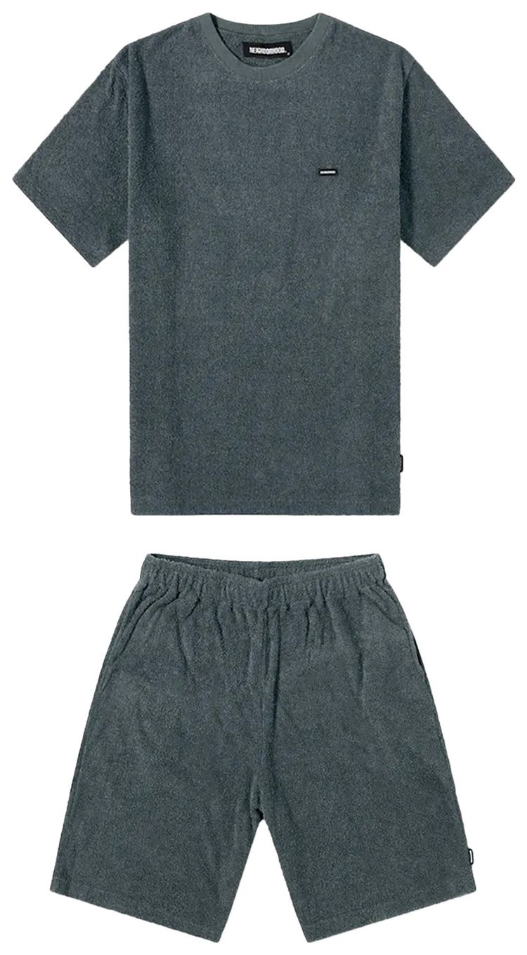 Neighborhood Pile Set Up Tee And Short Set Charcoal