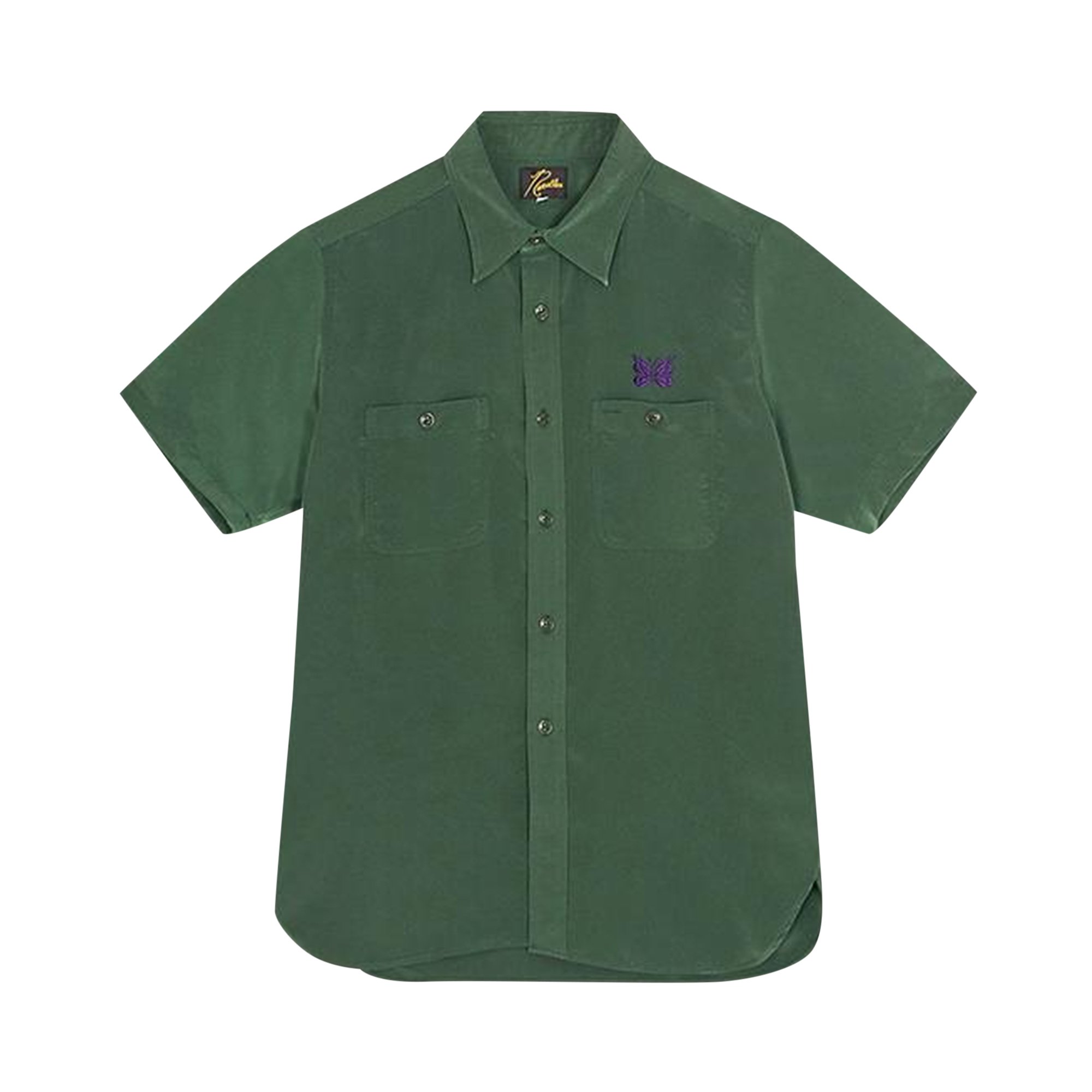 Buy Needles Short-Sleeve Work Shirt 'Green' - IN136 GREE | GOAT