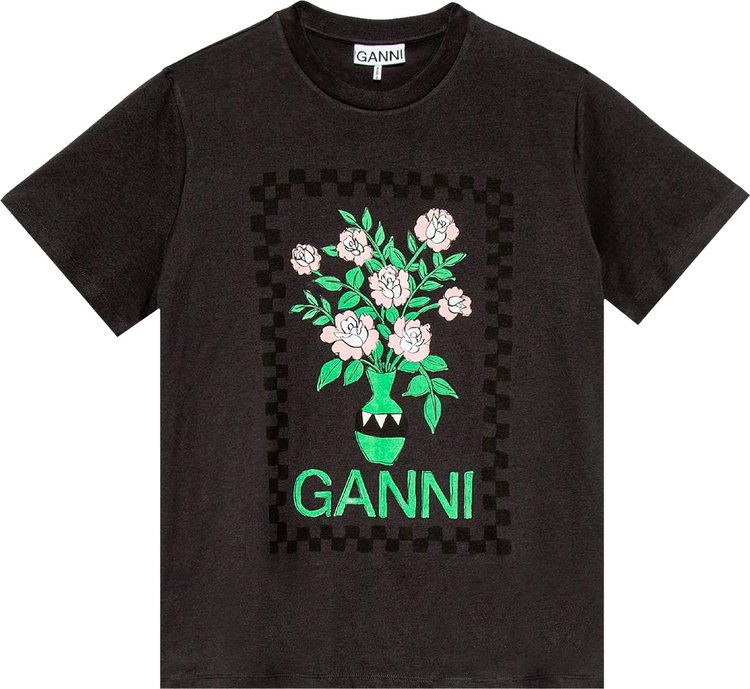 GANNI Basic Cotton Jersey T-Shirt 'Phantom'