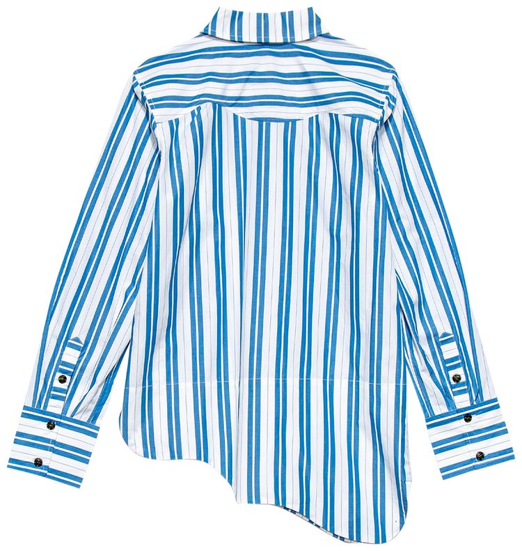 GANNI Stripe Cotton Assym Shirt Daphne