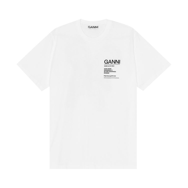 GANNI Cotton Jersey T Shirt Bright White