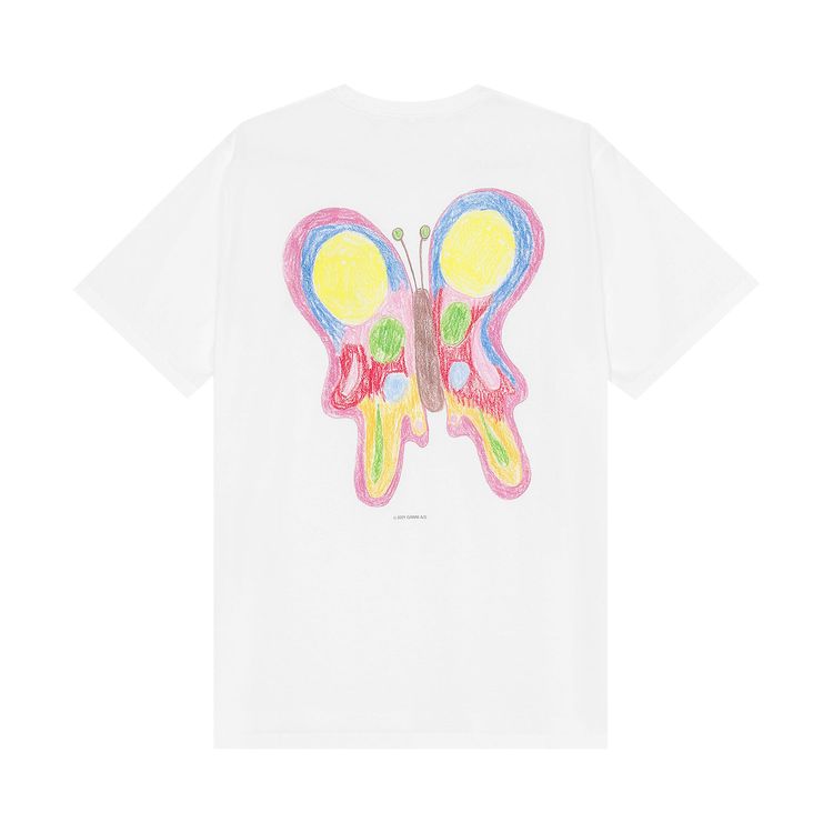 GANNI Cotton Jersey T Shirt Bright White