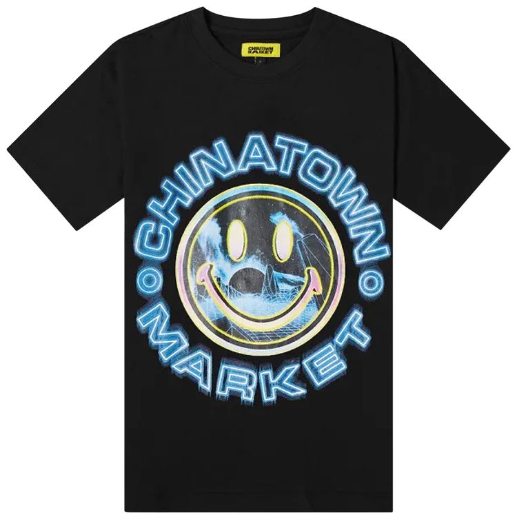 Chinatown Market Smiley Vapor Wave Tee Black