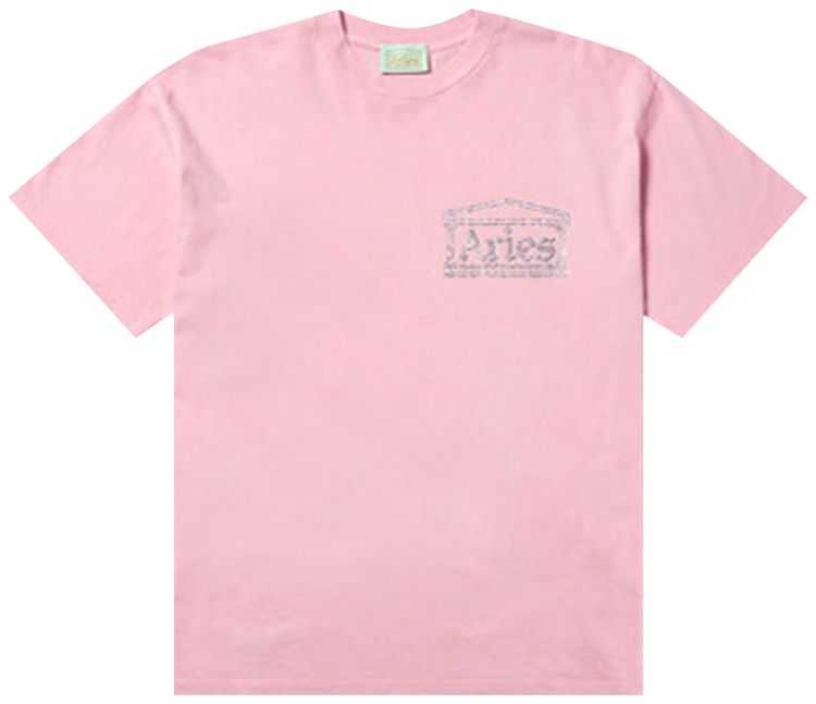 Aries Complexland Rhinestone Temple T Shirt Pink
