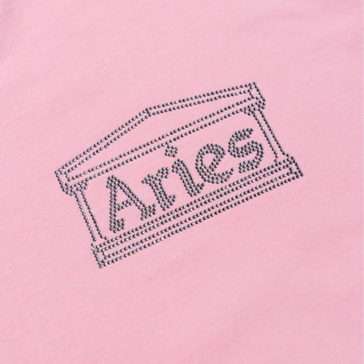 Aries Complexland Rhinestone Temple T Shirt Pink