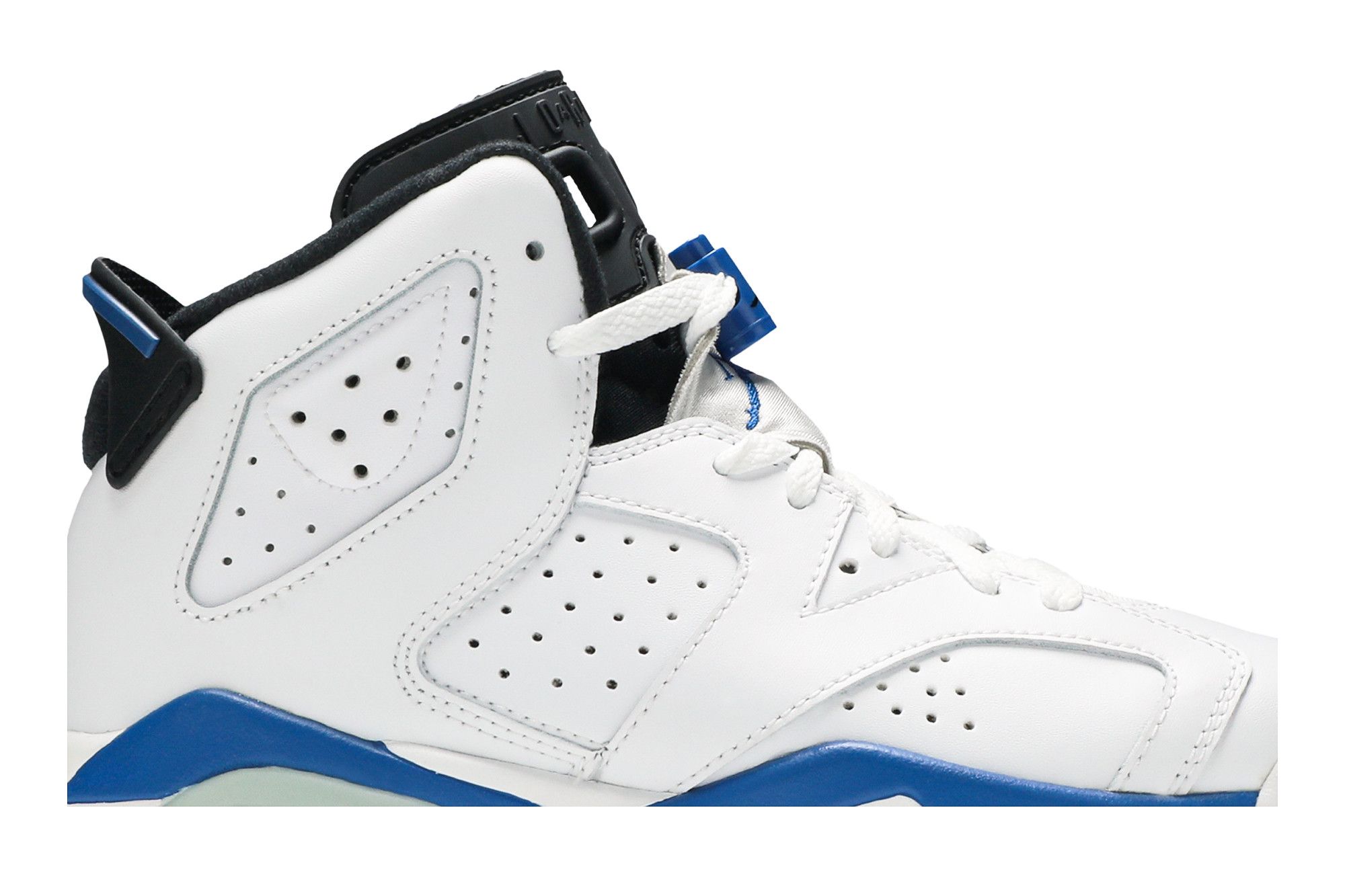 Blue and white jordan 6s shop