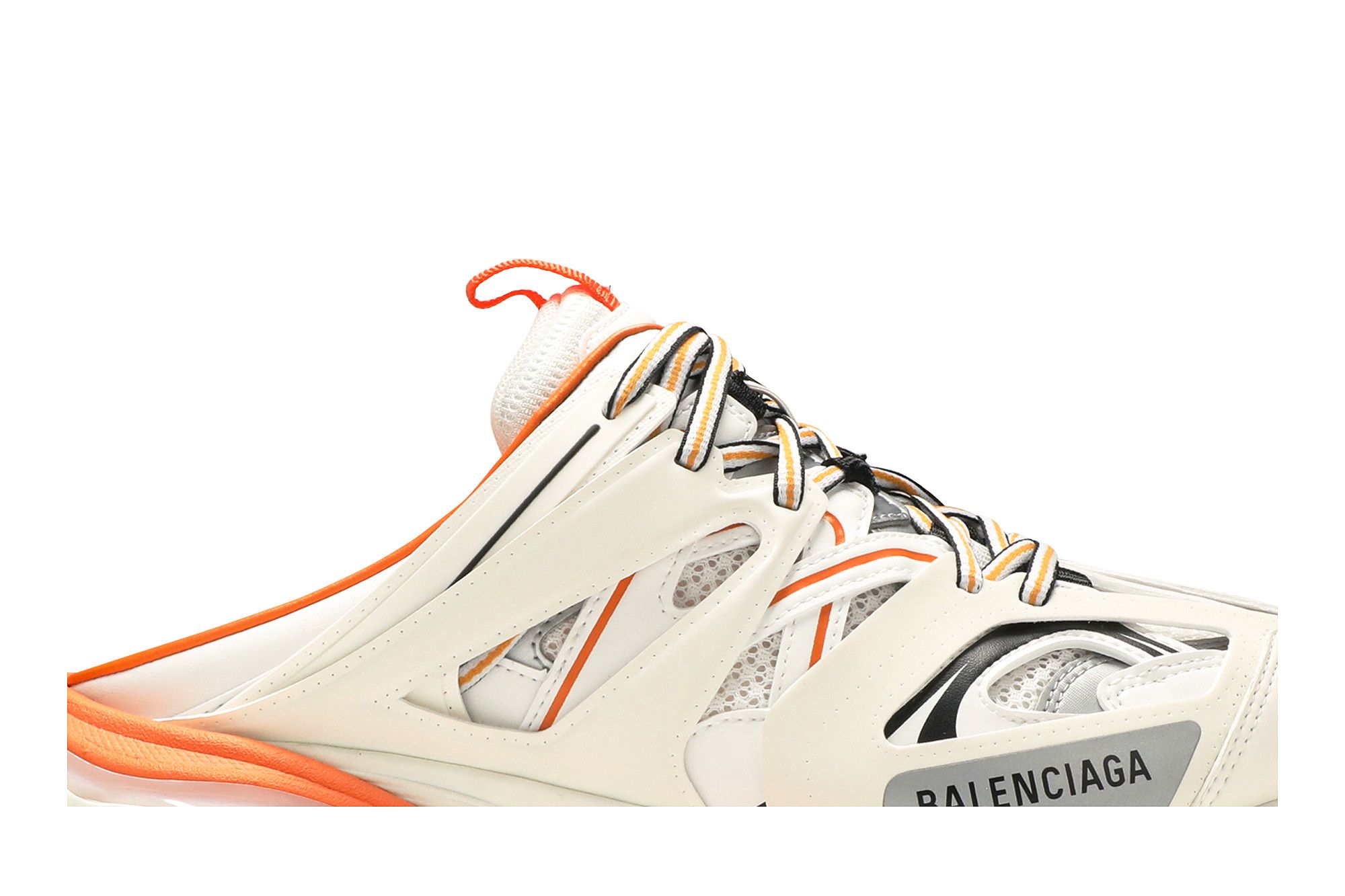 Size 6.0 Balenciaga Track Mule White Orange