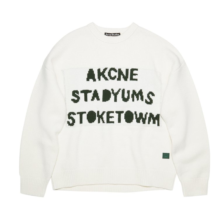 Acne Studios Crew Neck Sweater 'White/Dark Green'