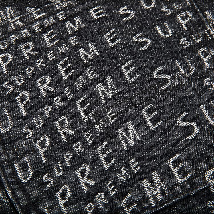 Supreme Warp Jacquard Logos Denim Painter Short Black