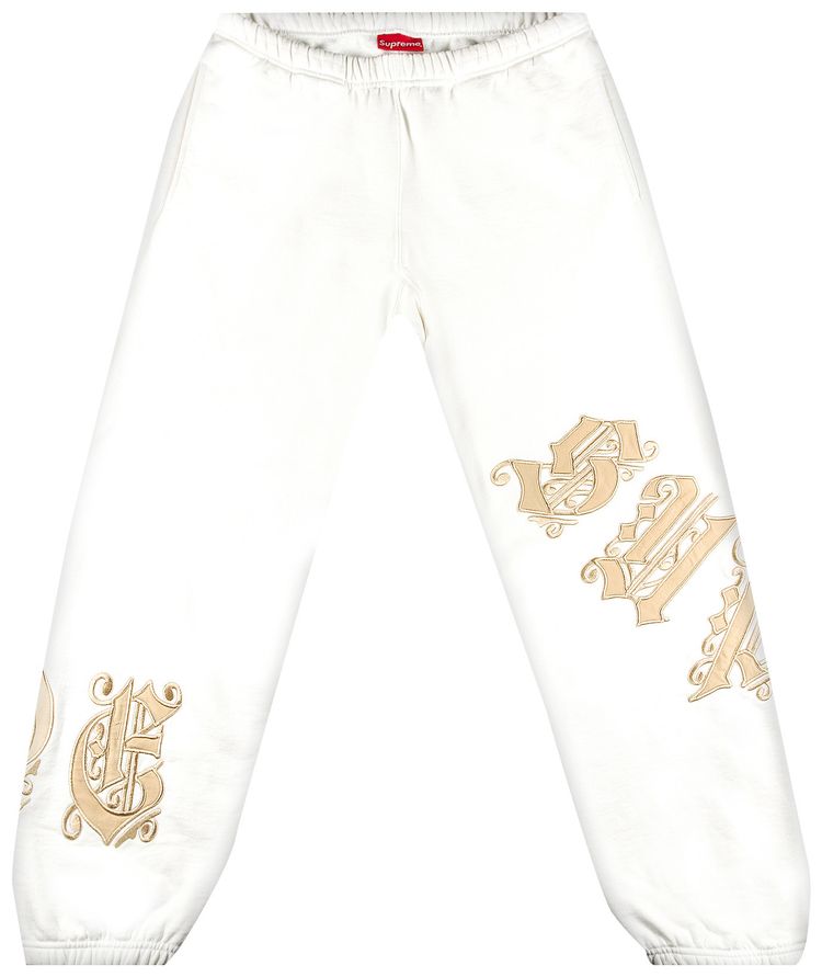 Supreme Old English Wrap Sweatpant White
