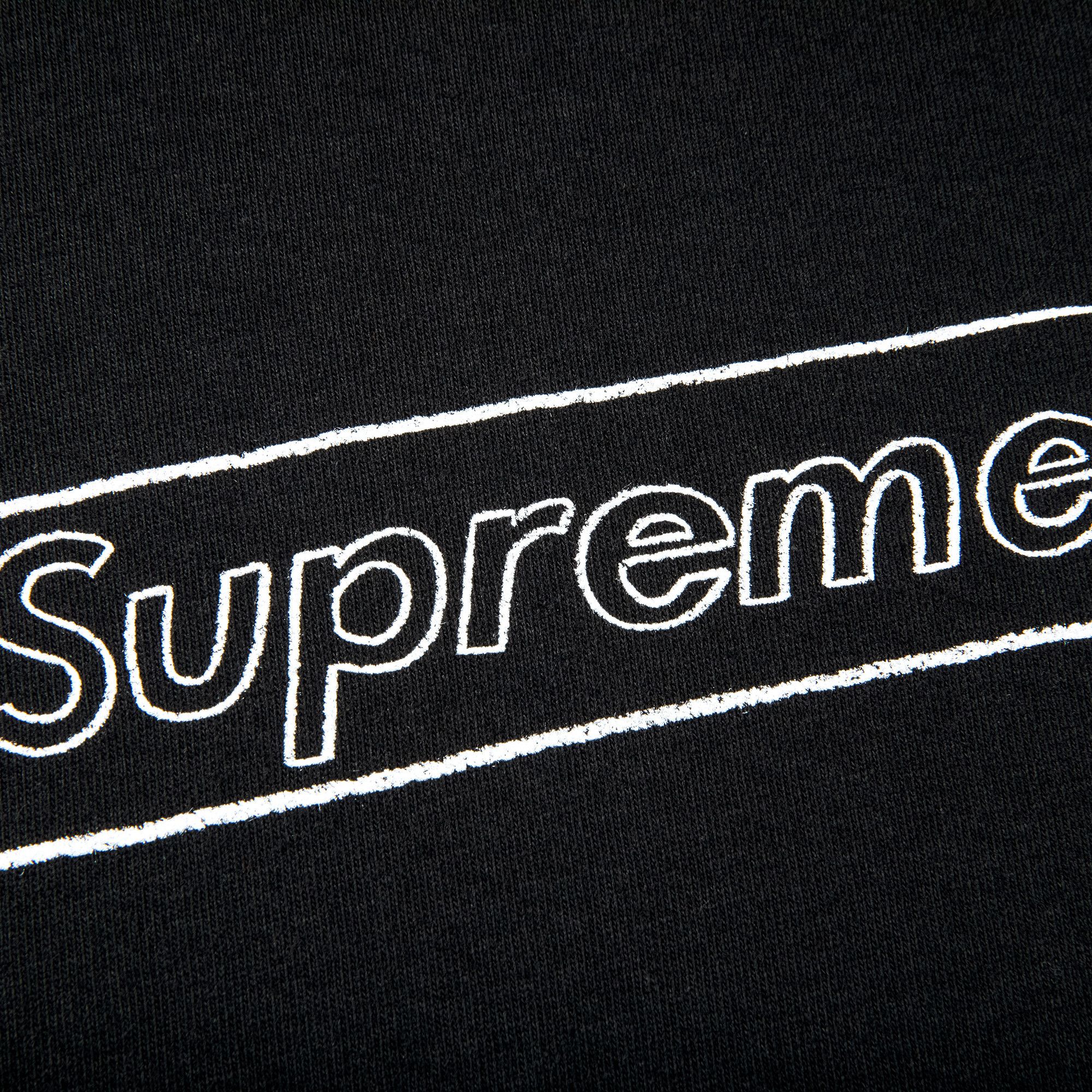 Size xl Supreme x KAWS Chalk Logo Tee Black