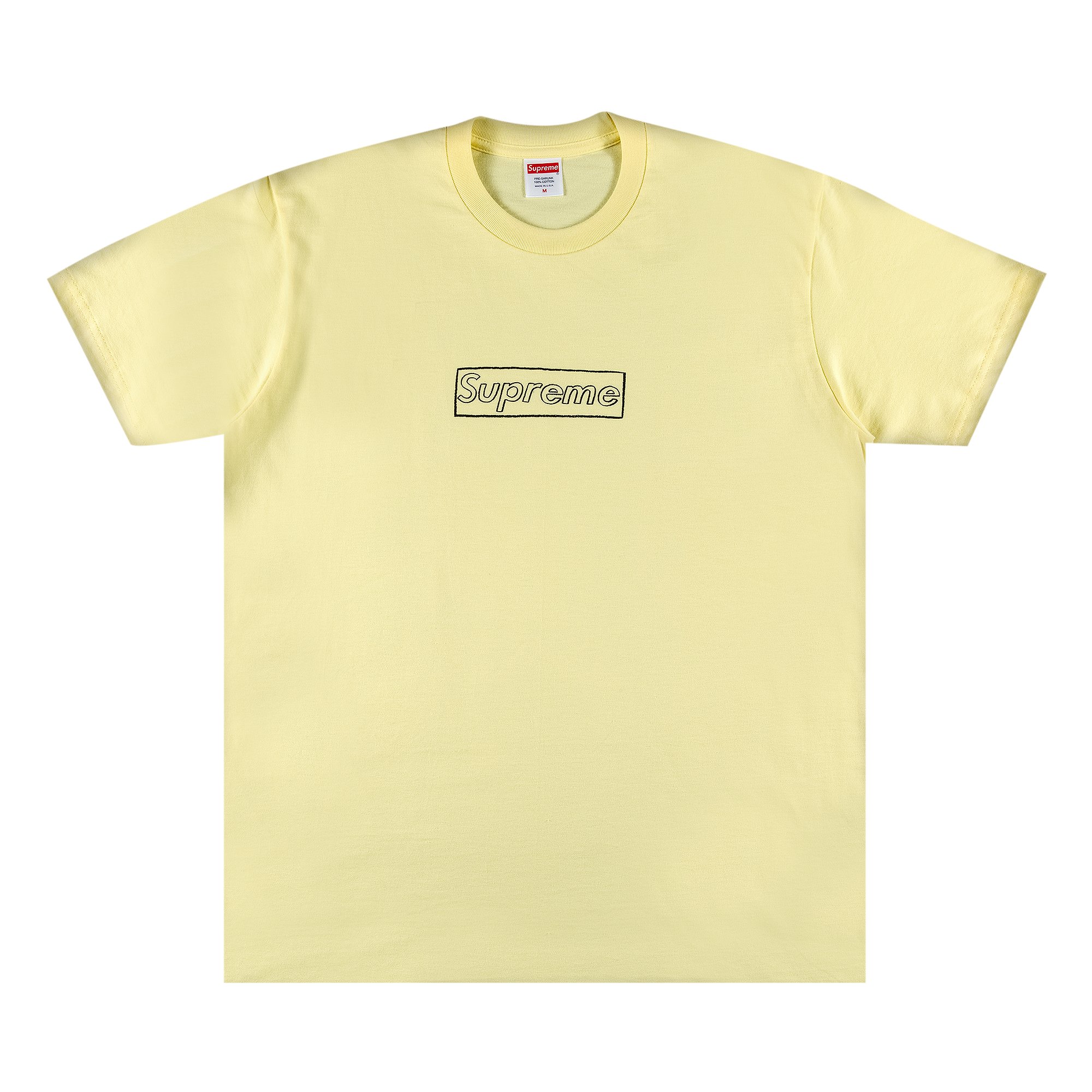 Buy Supreme x KAWS Chalk Logo Tee 'Pale Yellow' - SS21T7 PALE