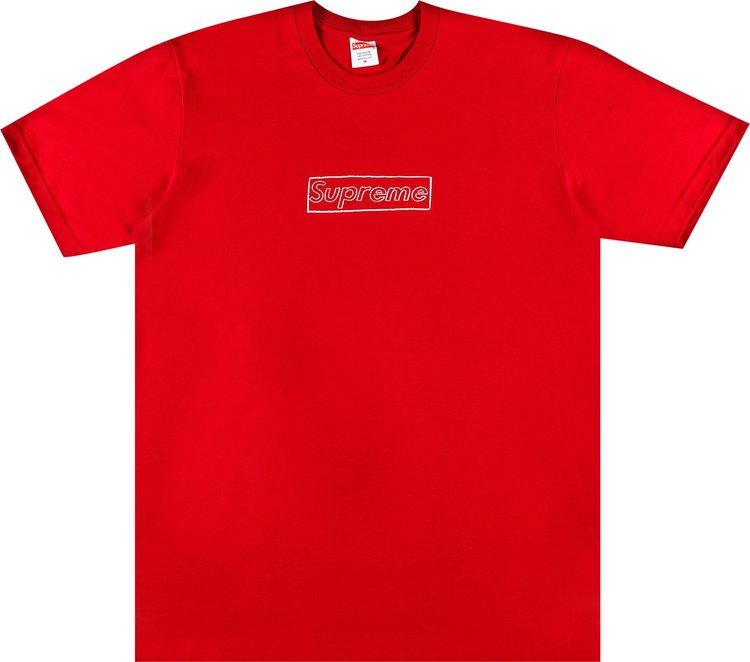 Buy Supreme x KAWS Chalk Logo Tee 'Red' - SS21T7 RED | GOAT